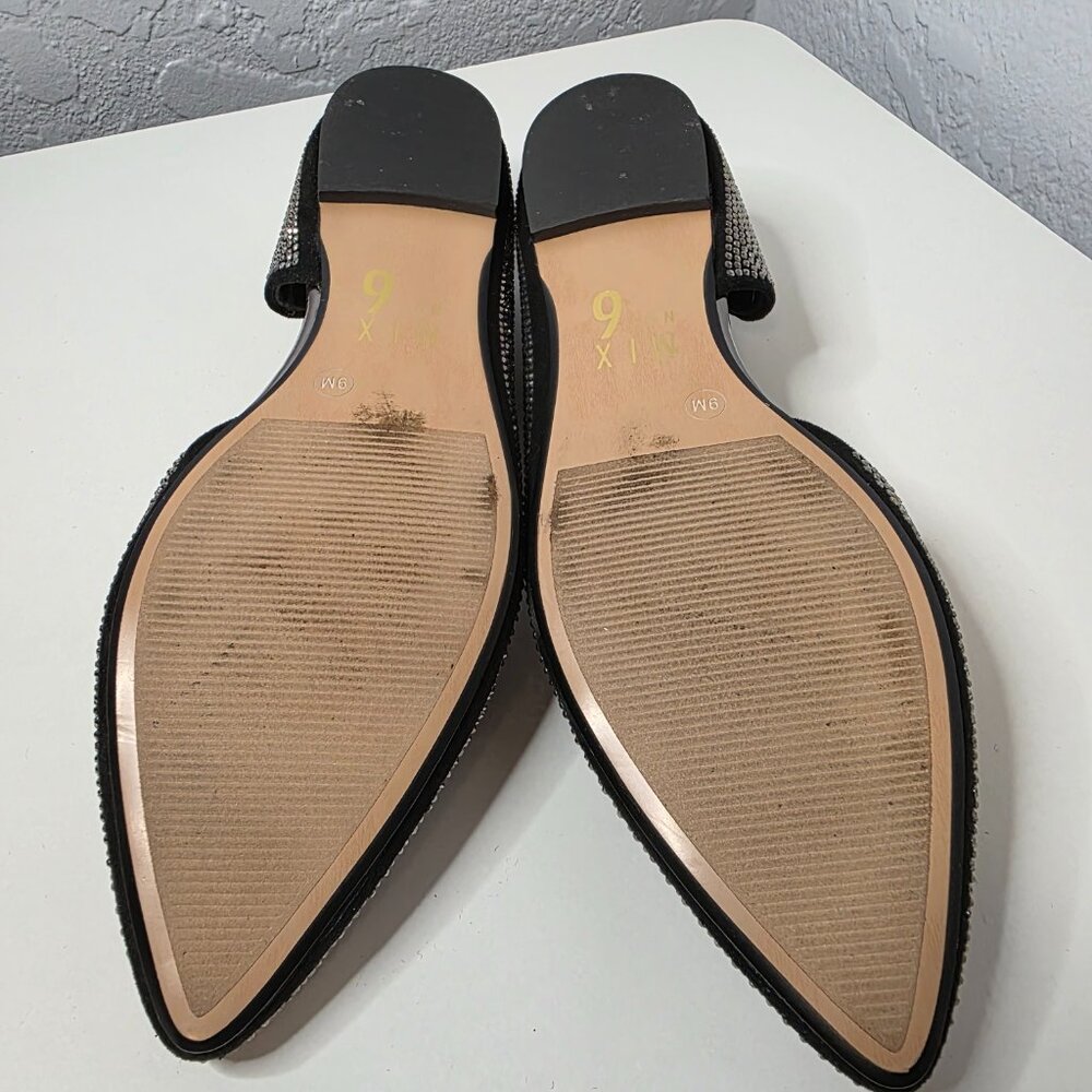 Mix No. 6 Women's Rhinestone Flats Black Size 9 - Picture 3 of 4